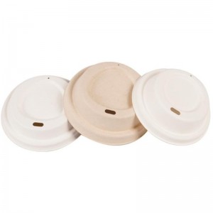 Compostable Biodegradable Bagasse Sugarcane Cup Lids Fiber Lids-2